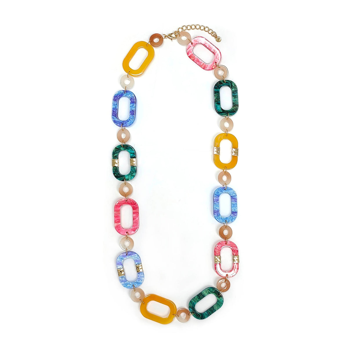 Hallow Ovals In Chain Necklace
