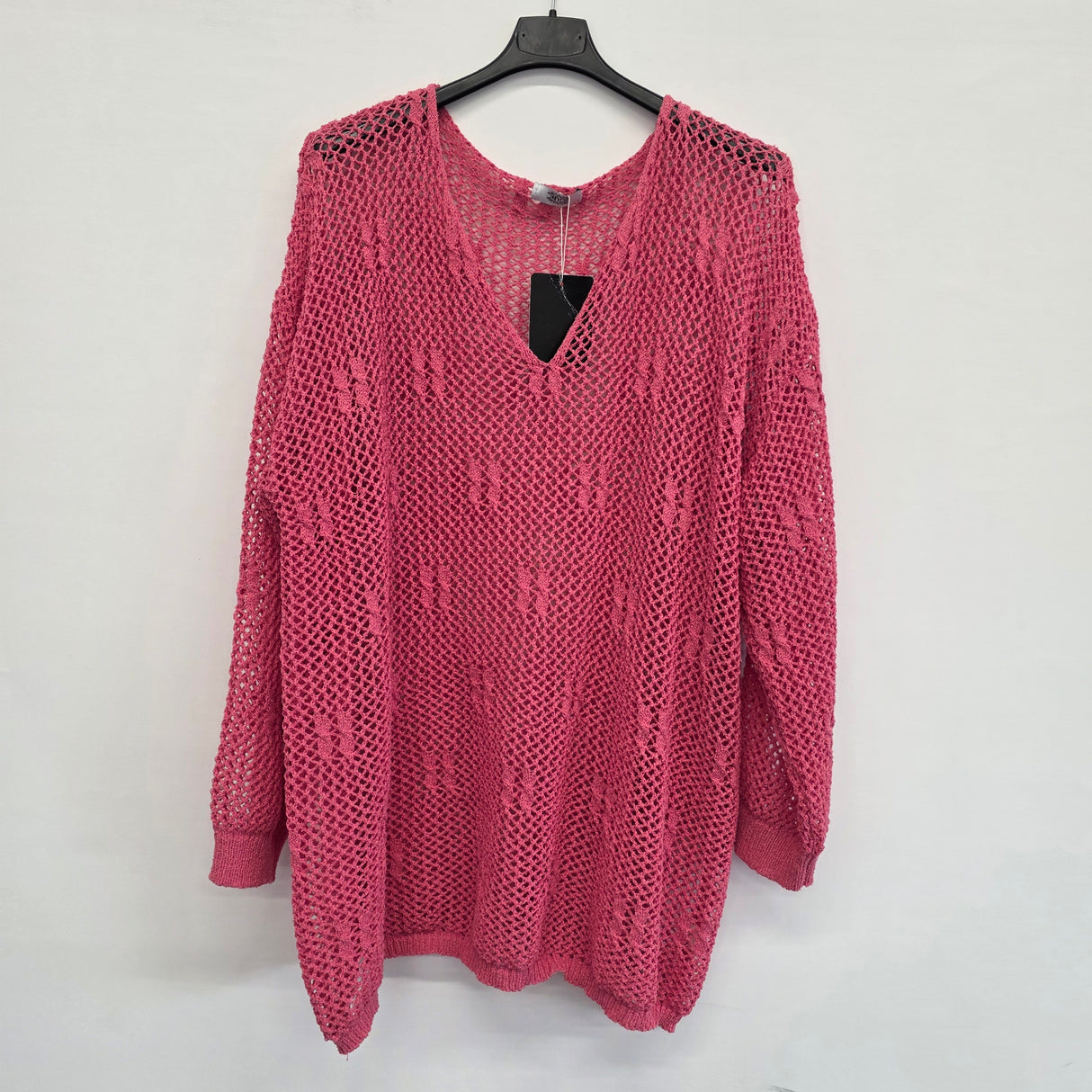 Crochet Cotton Jumper Plus Size UK 14-22 Spring Summer Lightweight Knit Sweater