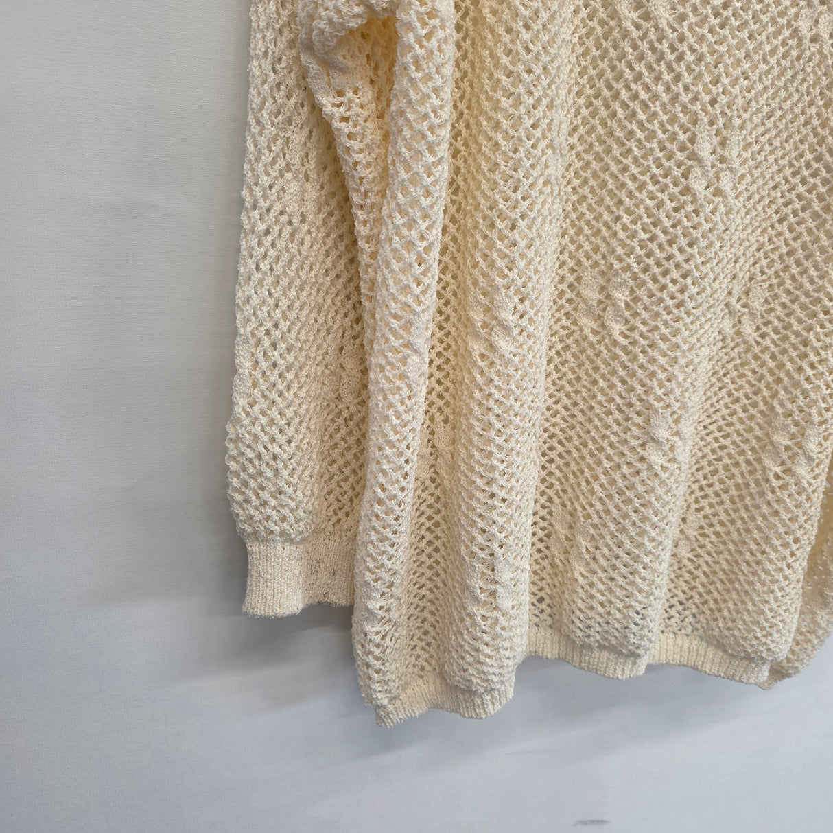 Crochet Cotton Jumper Plus Size UK 14-22 Spring Summer Lightweight Knit Sweater