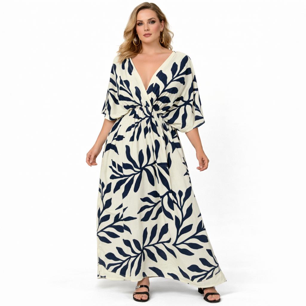 BOHO BREEZE V NECK MAXI DRESS SIZE 12-22