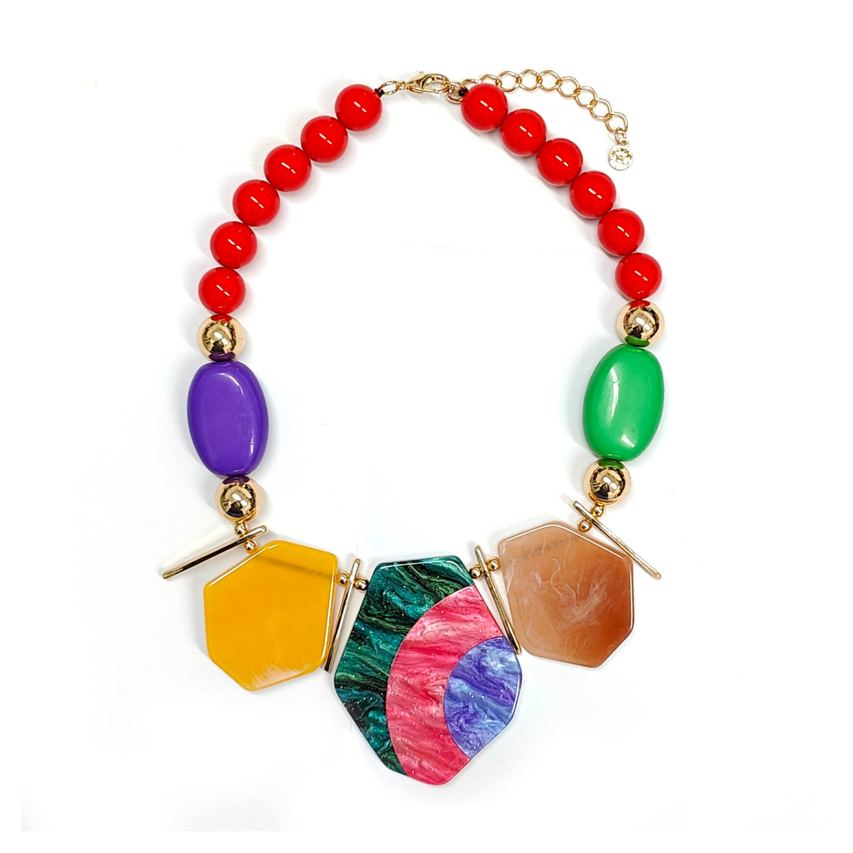 Squares Stones Effect Short Necklace