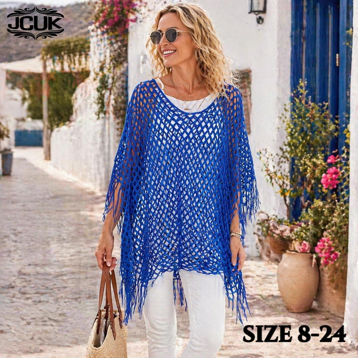 Summer Metallic Crochet Cover-Up – One size fits all UK 8–24