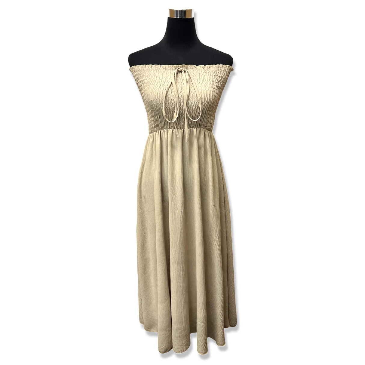 LADIES BACK TIED MAXI DRESS SMOCK SUPER STRETCHY