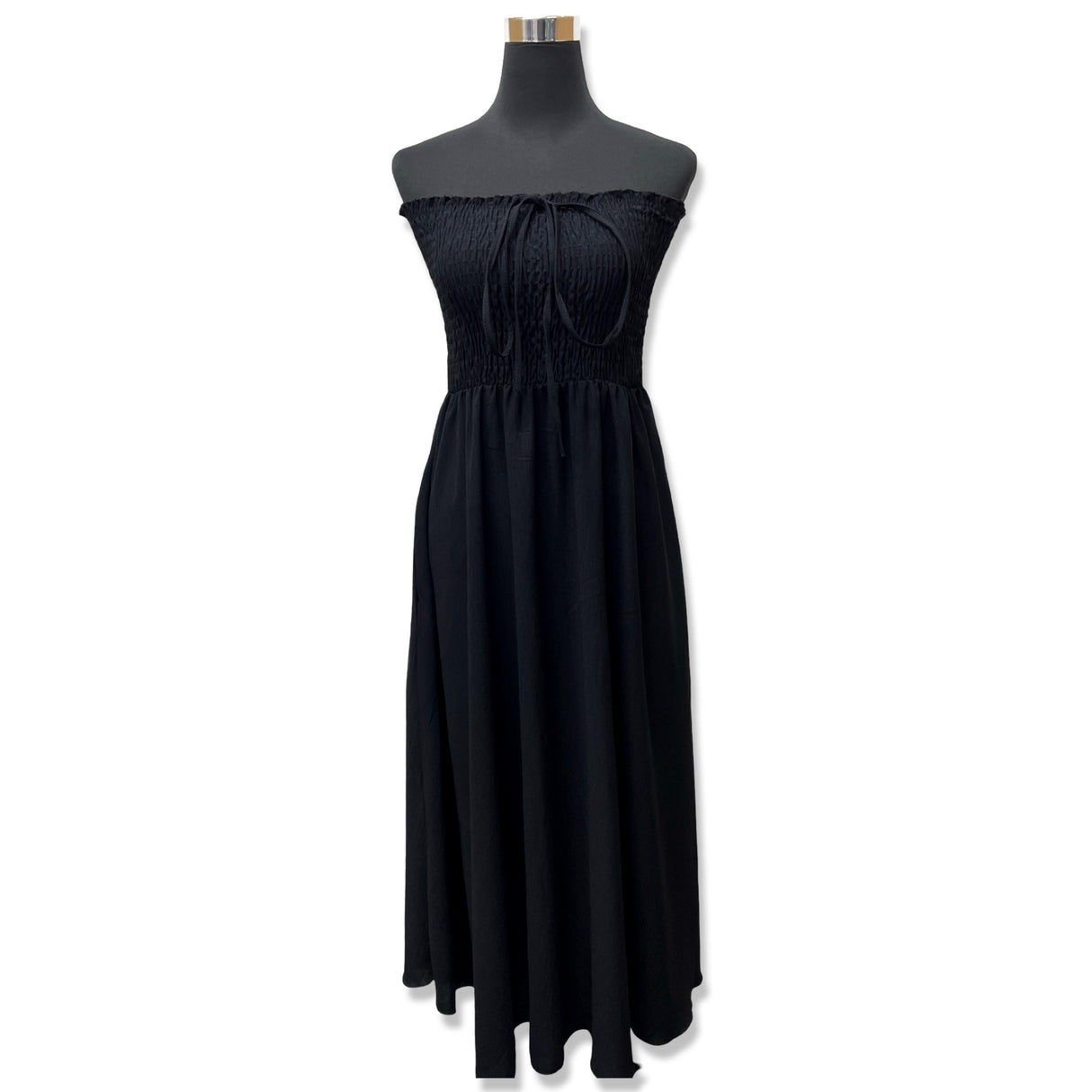 LADIES BACK TIED MAXI DRESS SMOCK SUPER STRETCHY