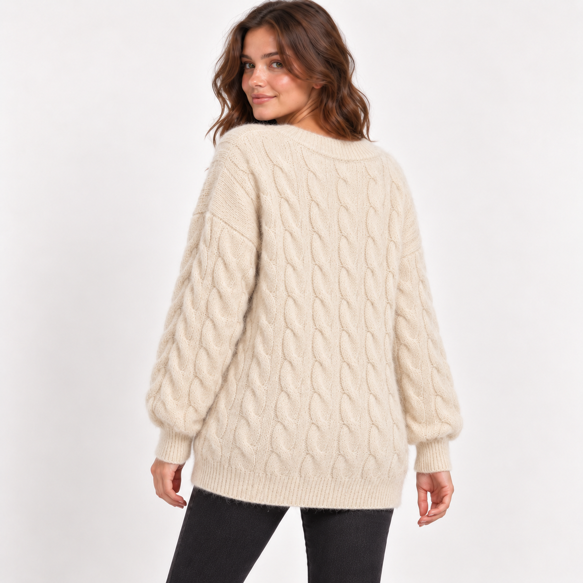 Oversized Chunky Soft Fluffy 3D Textured Cable Knit Jumper