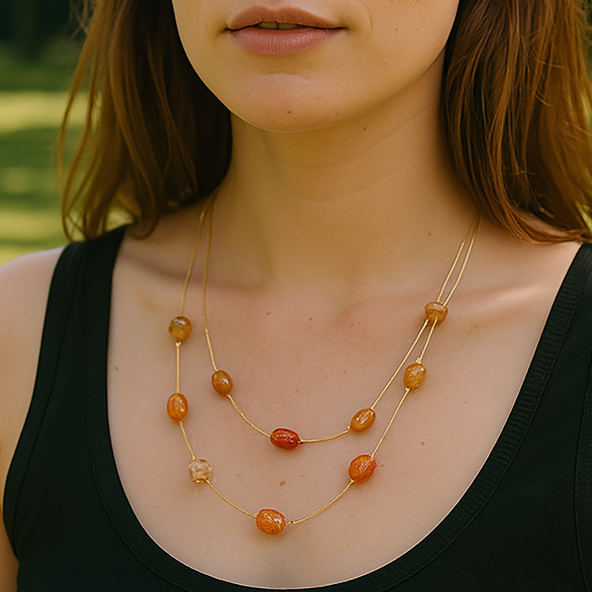 Crystals Double-Layer Necklace