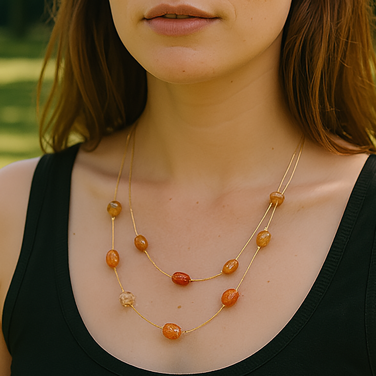 Crystals Double-Layer Necklace