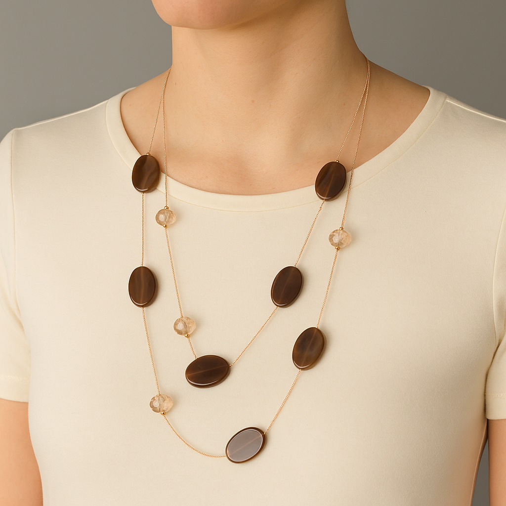 Oval Beaded Necklace