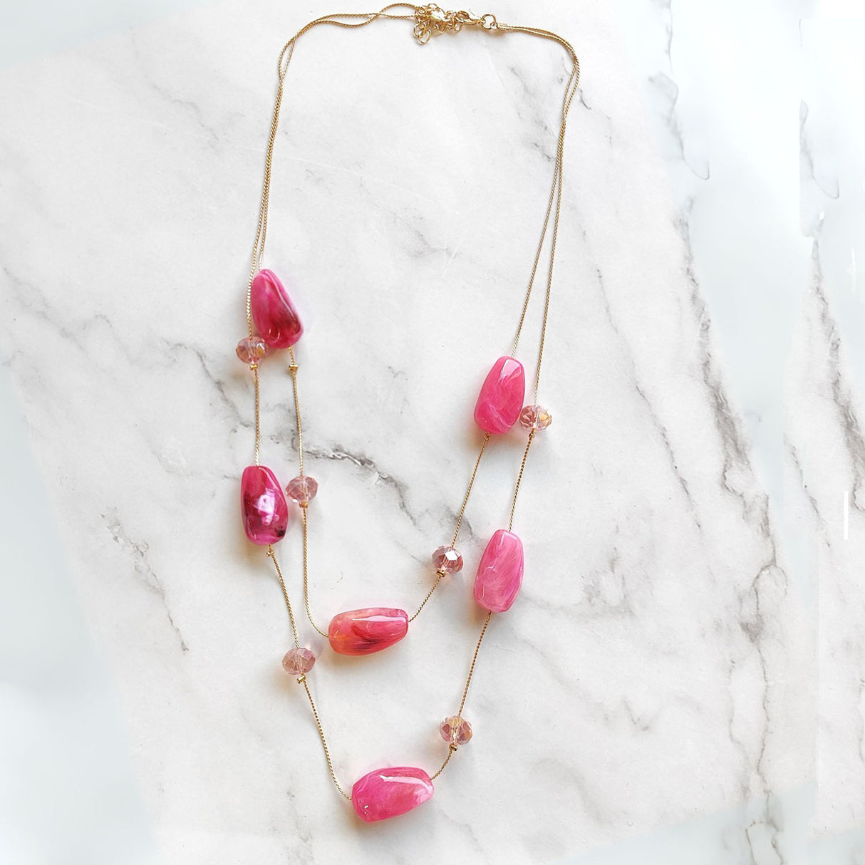 Double-Layer Statement Beaded Necklace