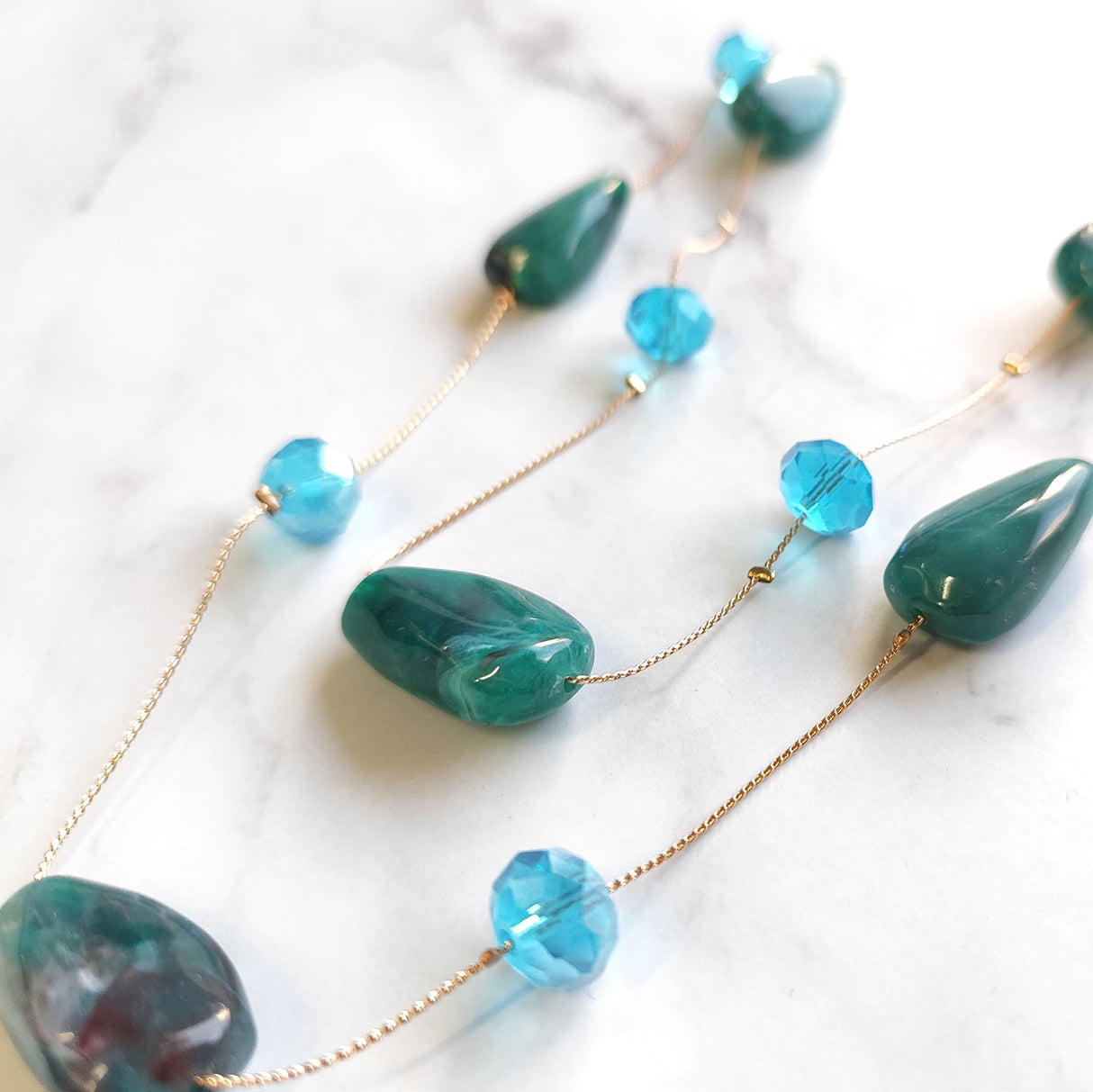 Double-Layer Statement Beaded Necklace