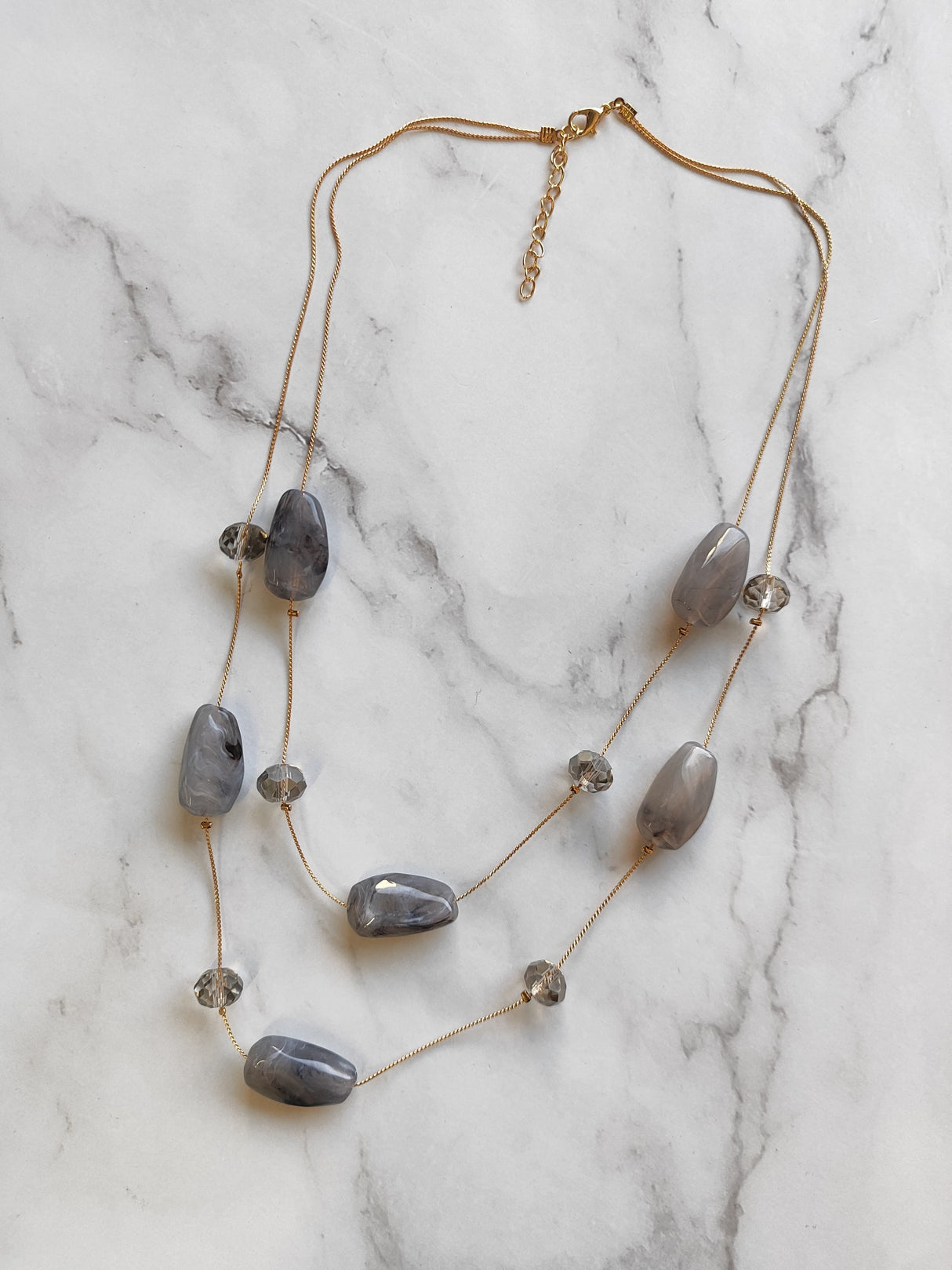 Double-Layer Statement Beaded Necklace