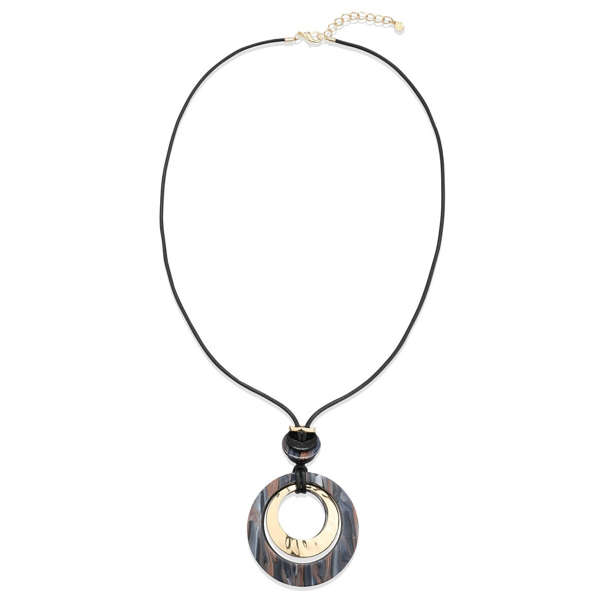 Purple Ring Pendant Statement Necklace YA22019PUR