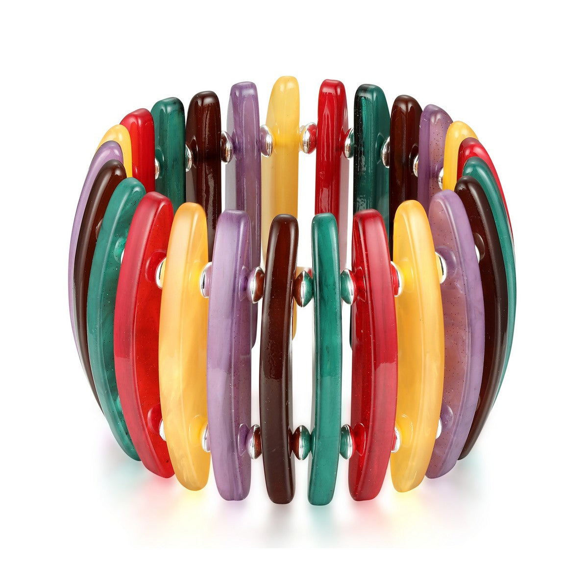 Multi-Colour Long Disk With Bead Bracelet YA22905MUL