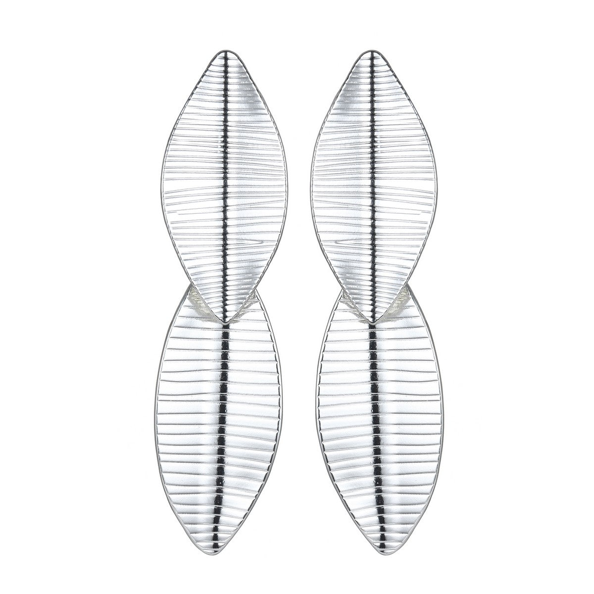 Silver Double Leaf Design Earrings YD22822SLR