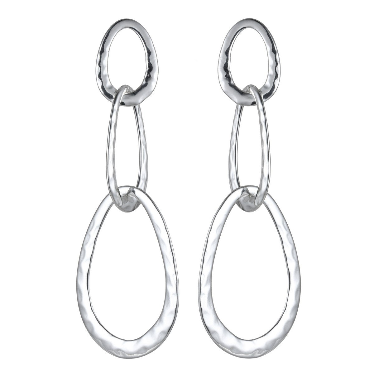 Interlinked Silver Oval Hoop Earrings YD22825SLR