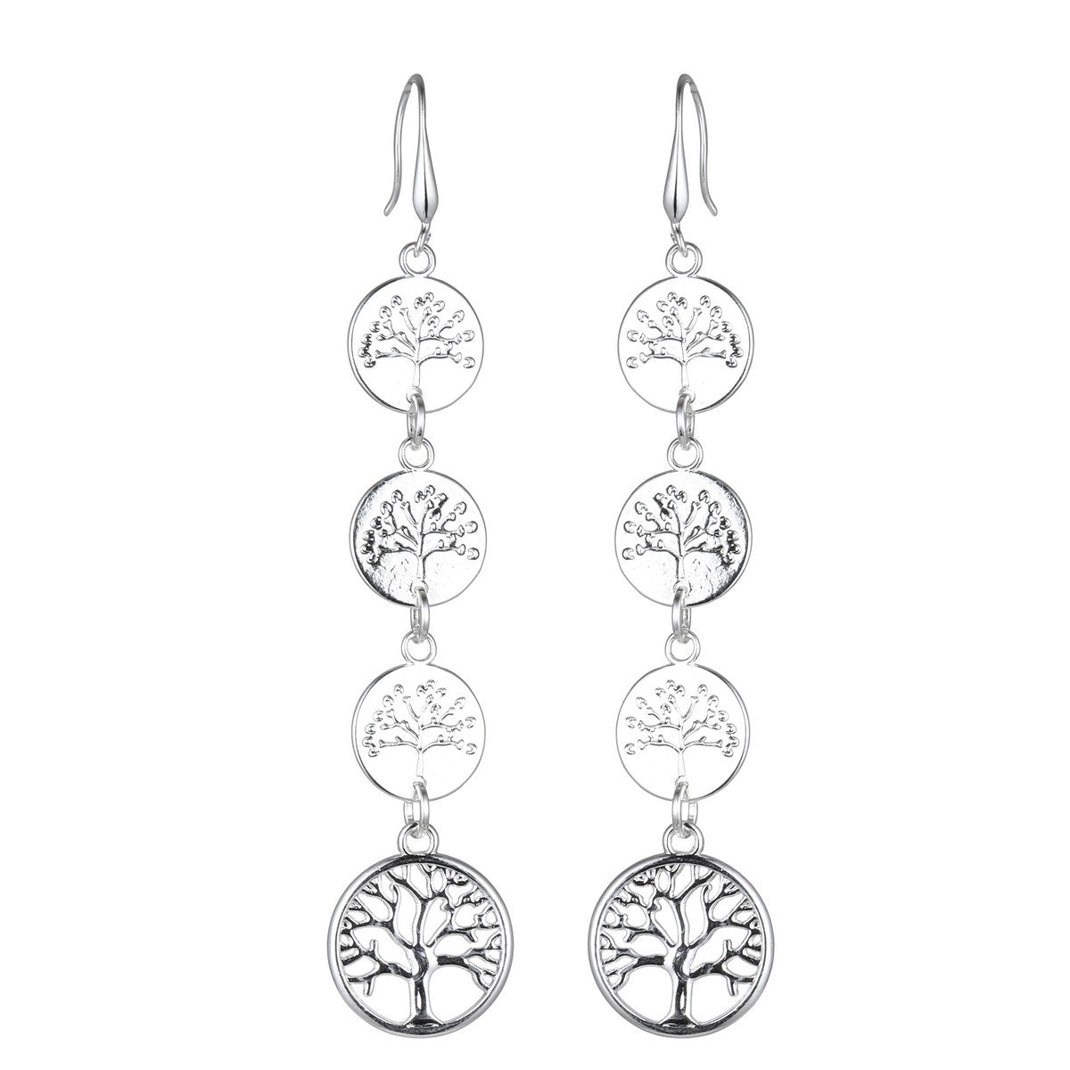 Tree of Life Long Dangly Earrings YD22837SLR