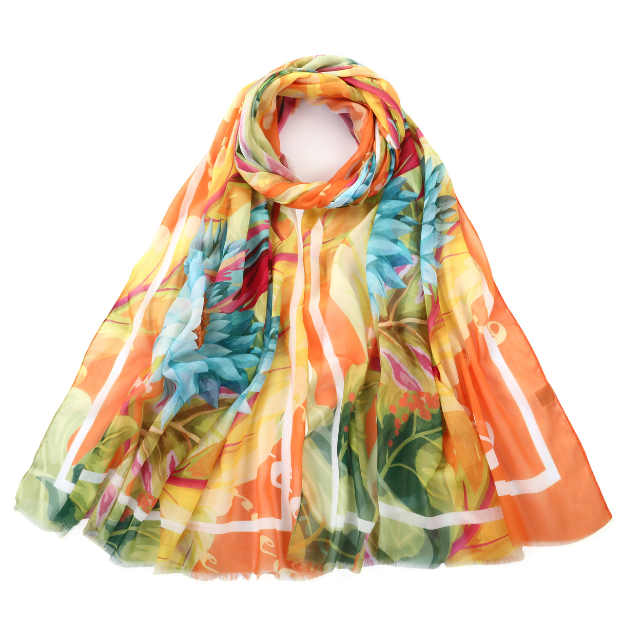 Parrot Print Scarf - Orange JYF135015ORG