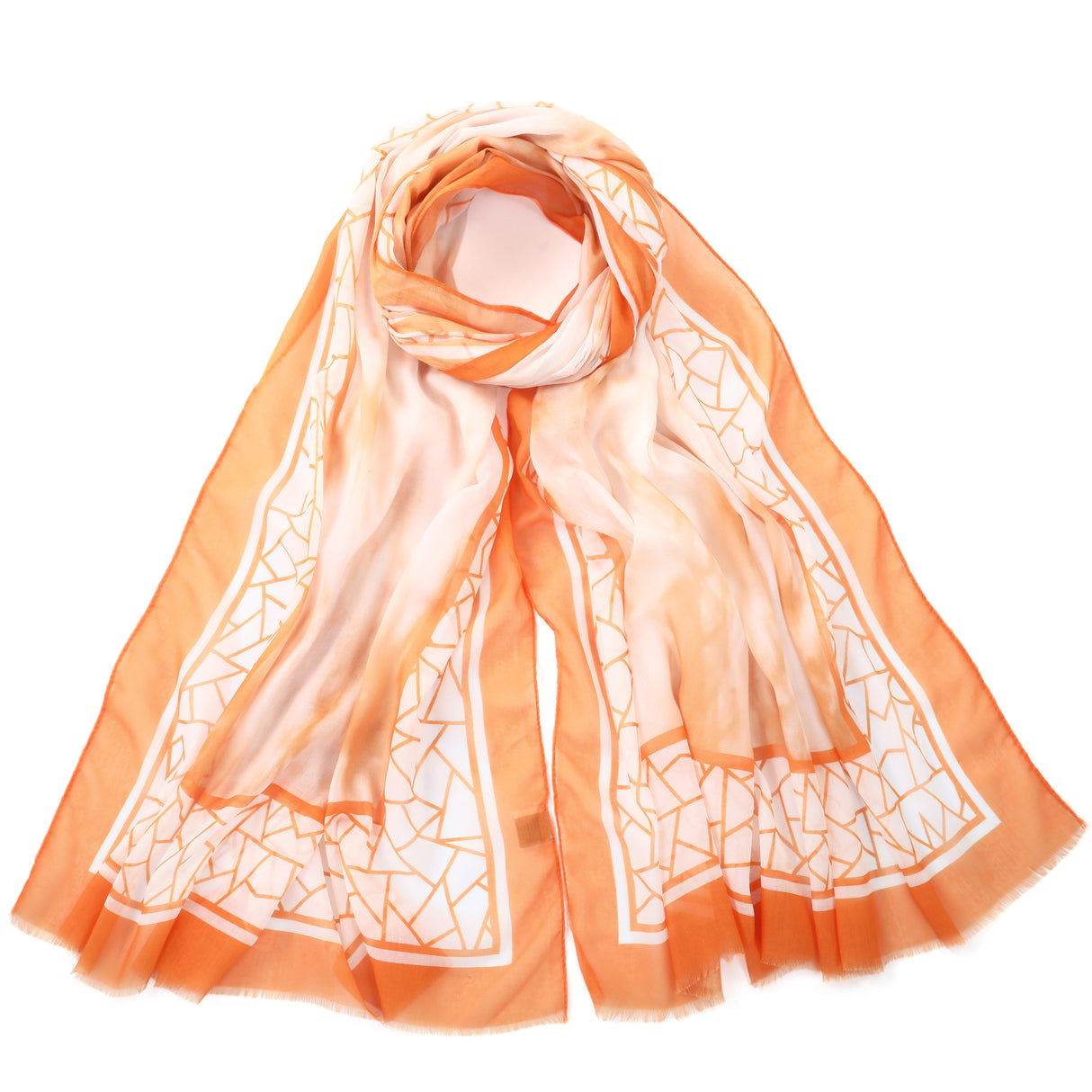 Orange Vibrant Watercolour Design Scarf JYF135017ORG