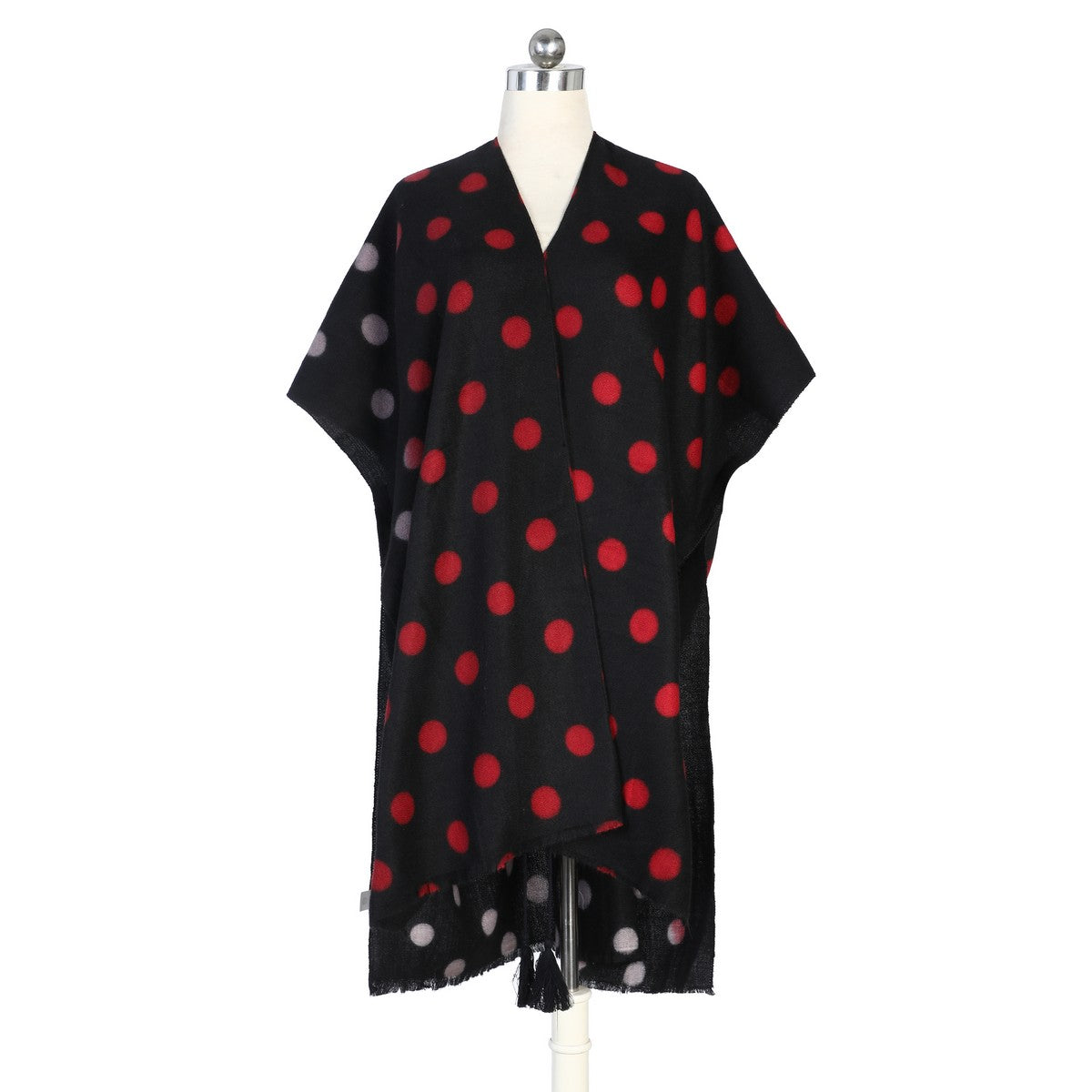 Black and Red Polka Dots Kimono YF22008BLK