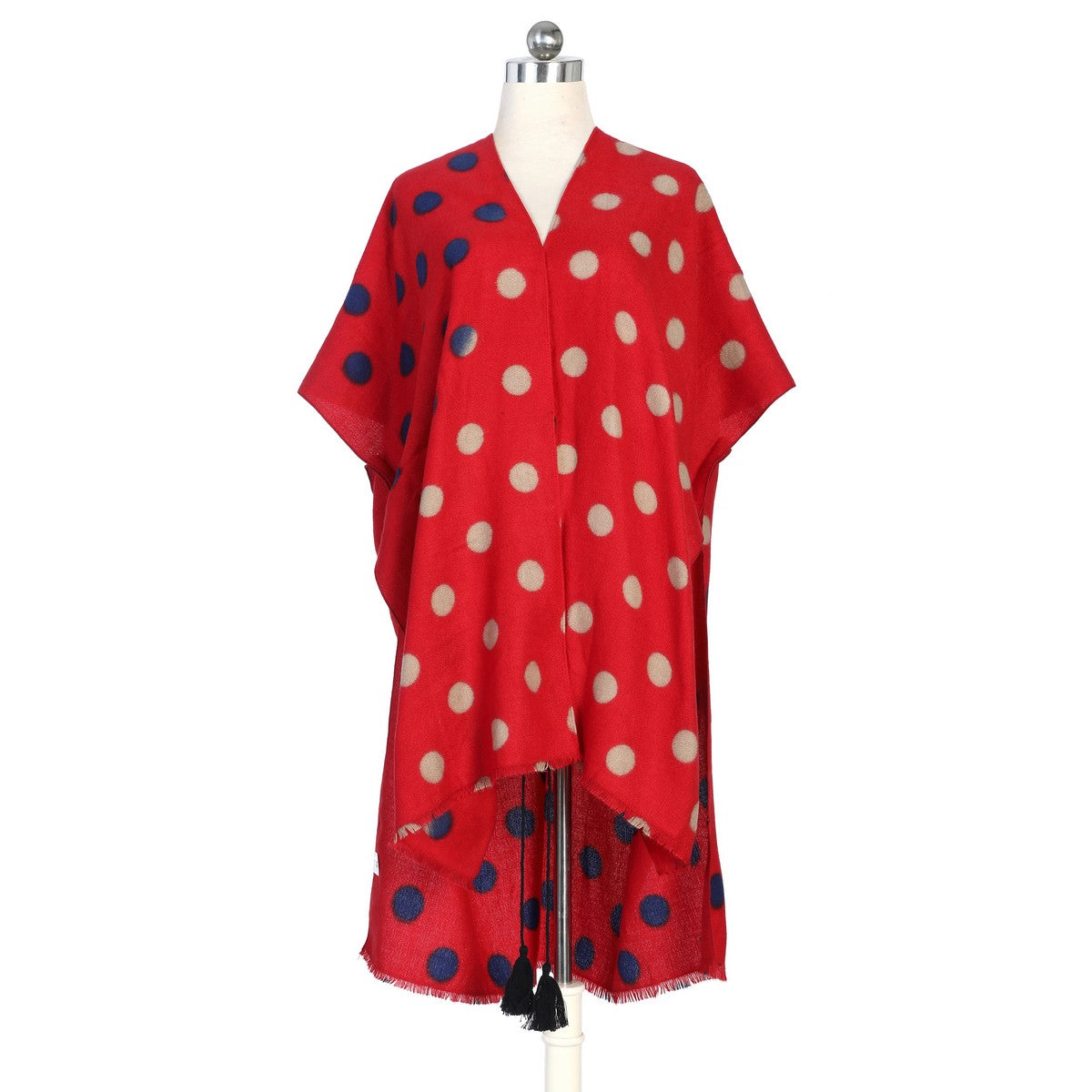 Red and Blue Polka Dots Kimono YF22008RED
