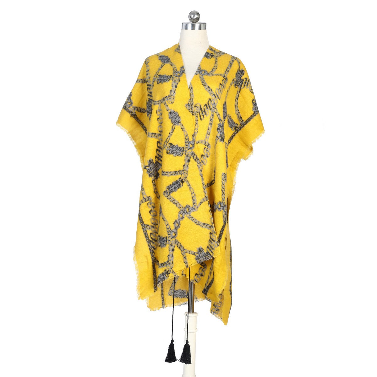 Yellow Printed Soft Touch Kimono YF22010YEL