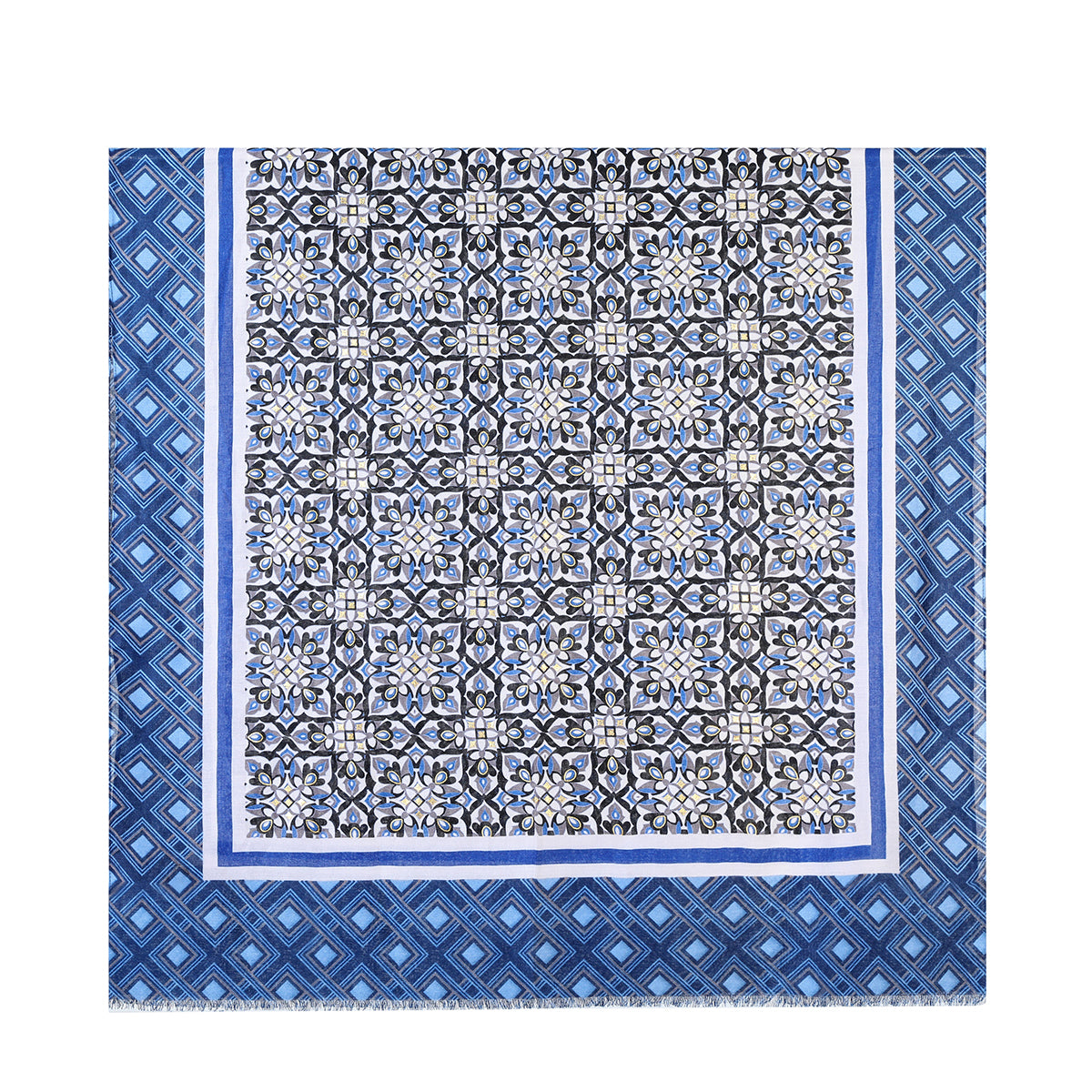 Black Diamond Patterened Mixed Cotton Scarf