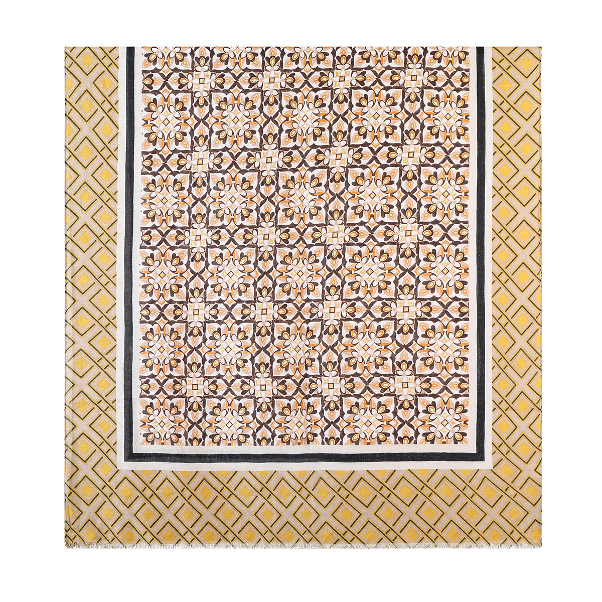 Black Diamond Patterened Mixed Cotton Scarf