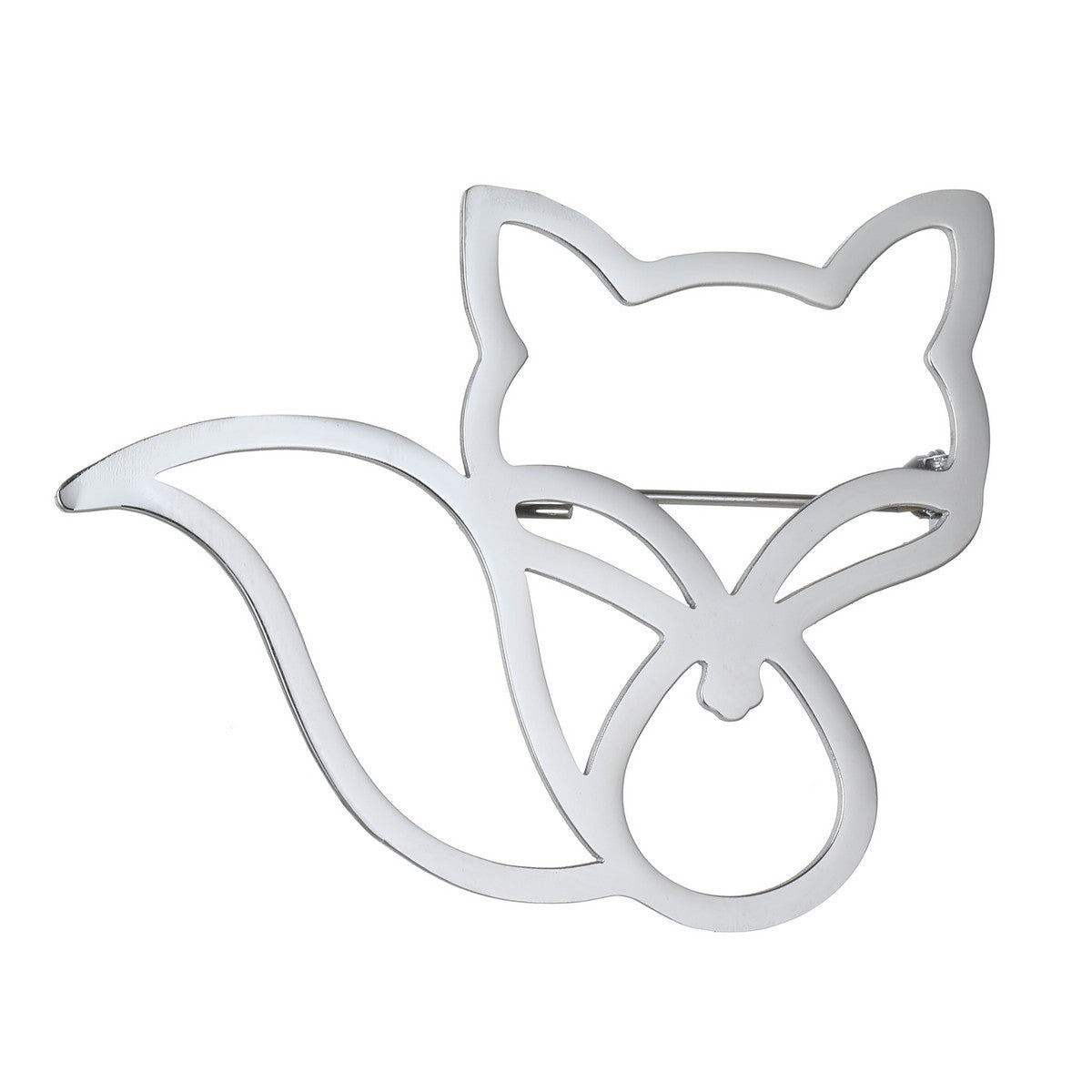 Silver Cat Brooch YL22009SLR