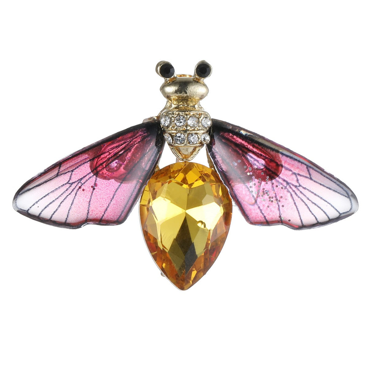 Sparkling Bee Brooch - Pink YL22018PNK