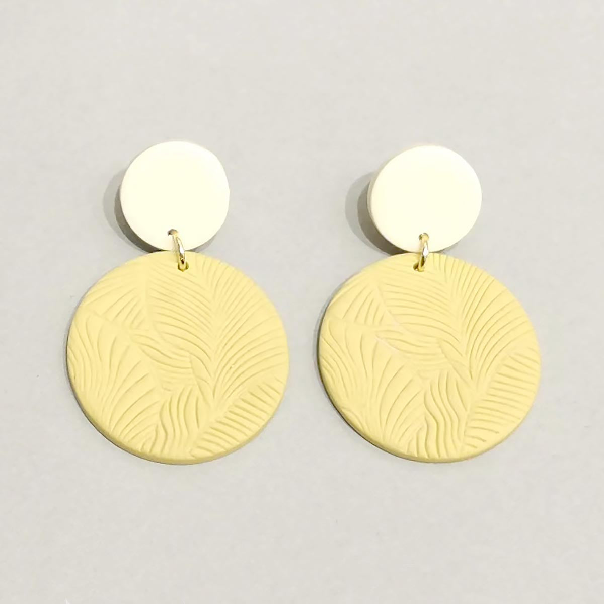 Yellow Round Pieces Soft Clay Earrings JYM00018YEL
