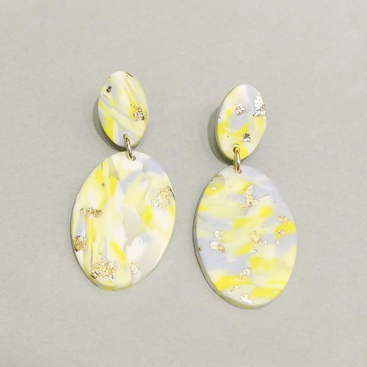 Yellow Oval Drop Soft Clay EarringsJYM00020YEL