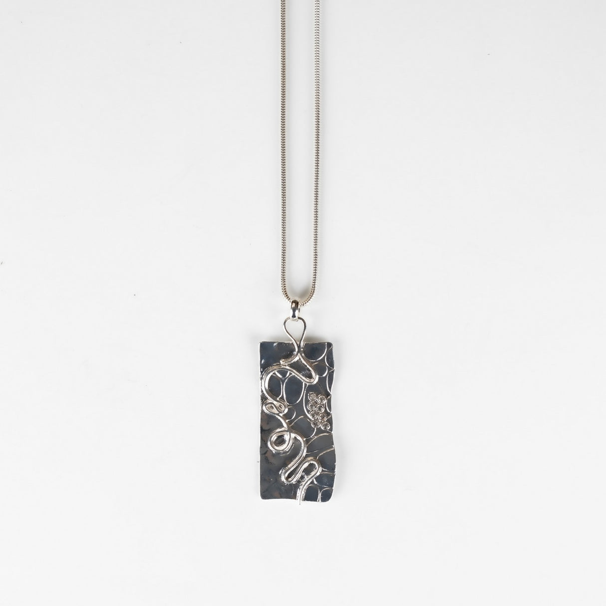 Rectangle Pendant Long Necklace