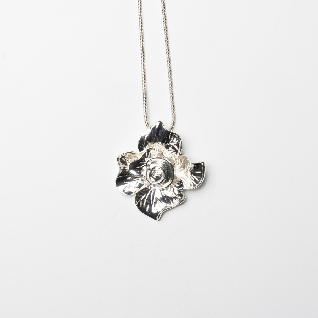 Rose Flower Pendant Long Necklace