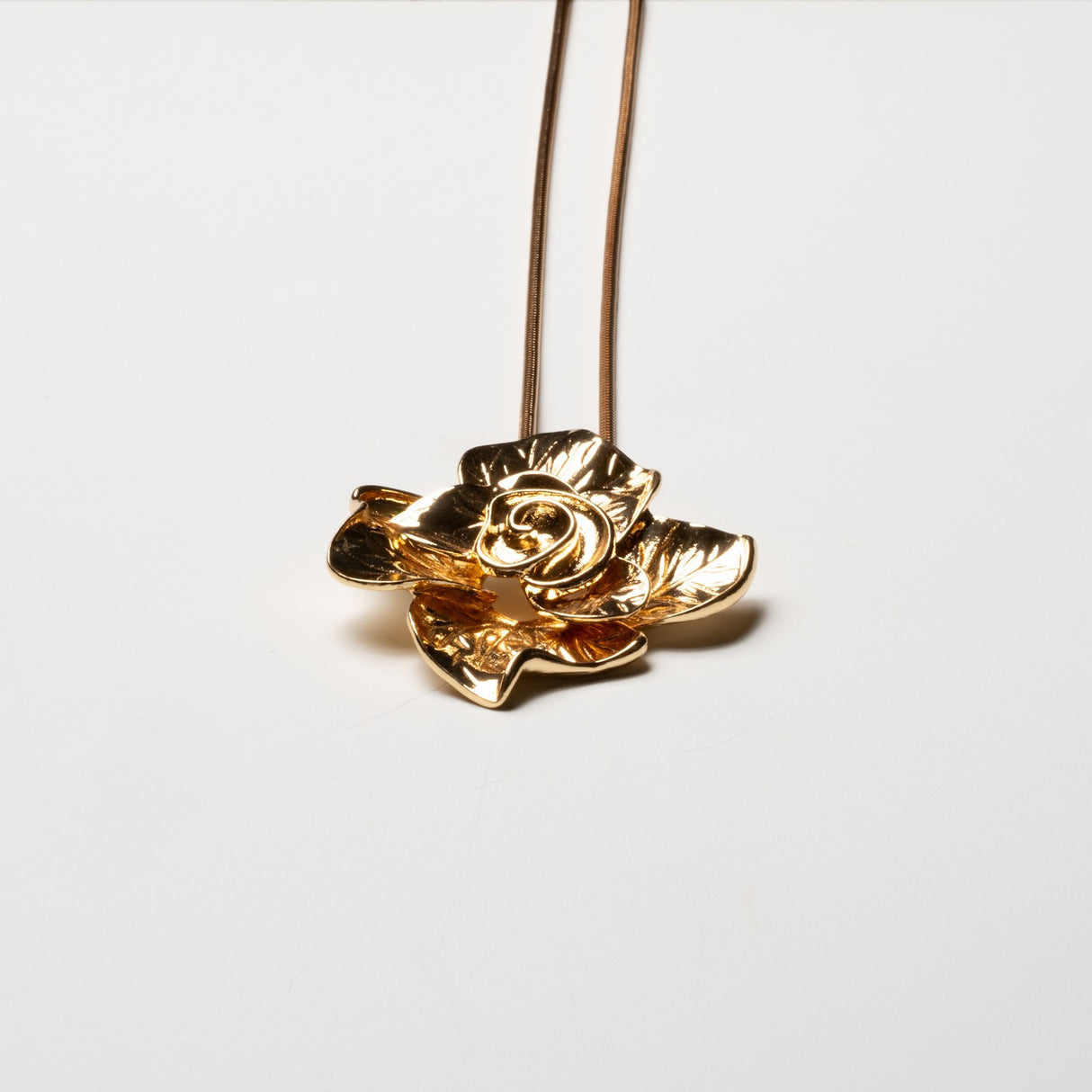 Rose Flower Pendant Long Necklace