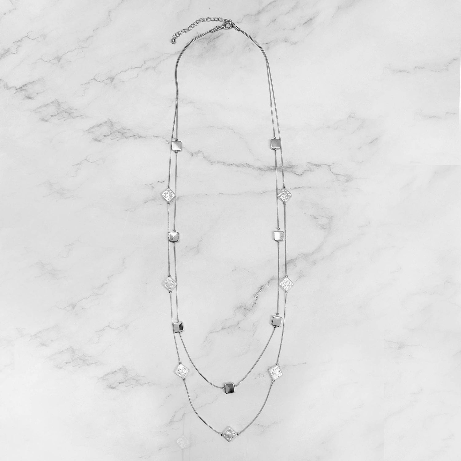 Tiny Trinangle And Cubes In A Chain Neckalce