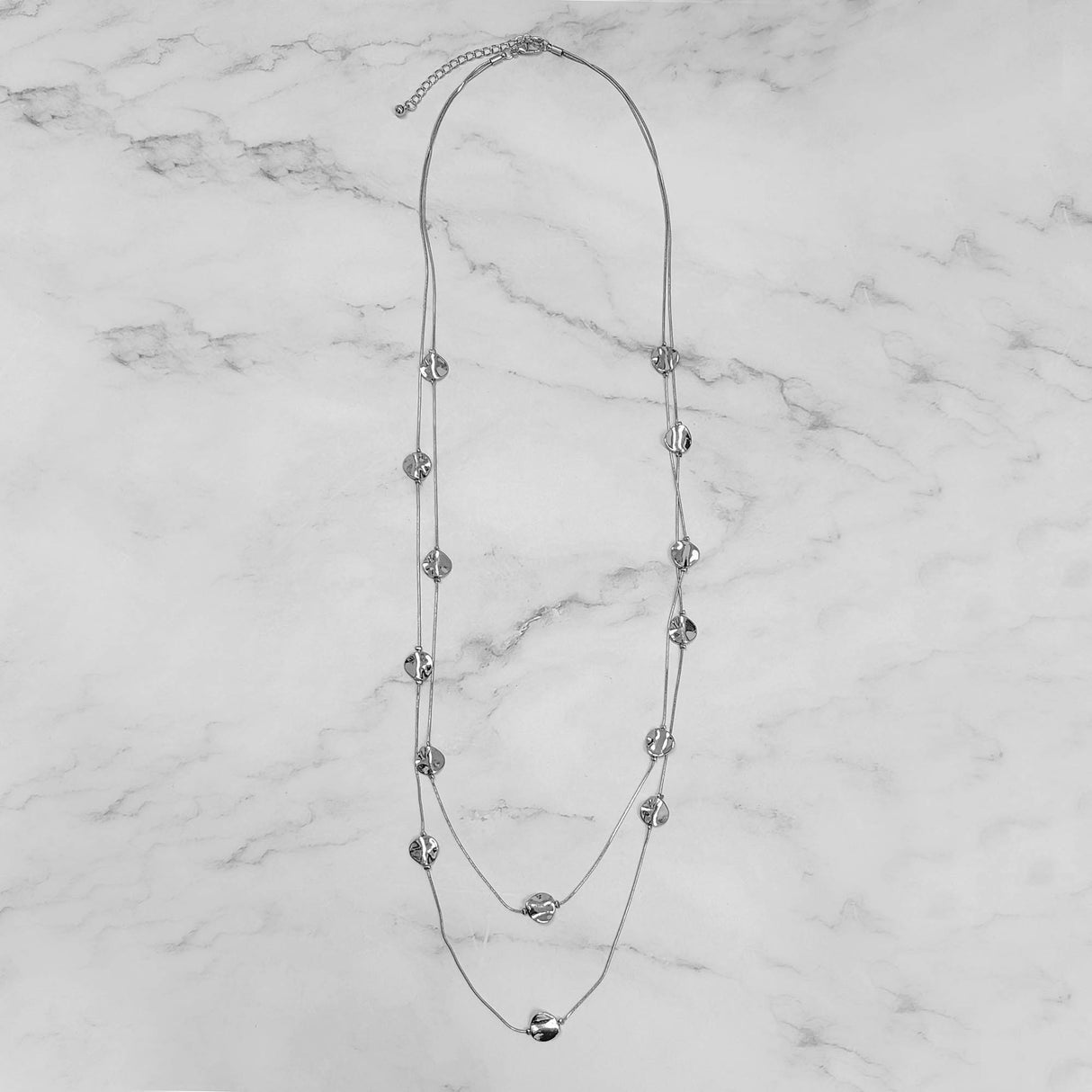 Tiny Metal Disk In A Chain Neckalce