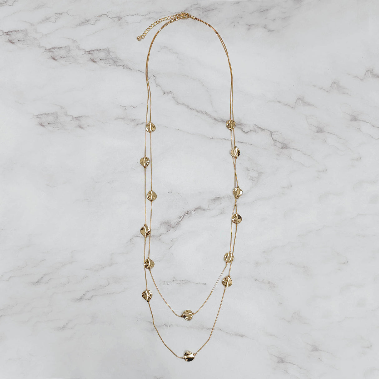 Tiny Metal Disk In A Chain Neckalce