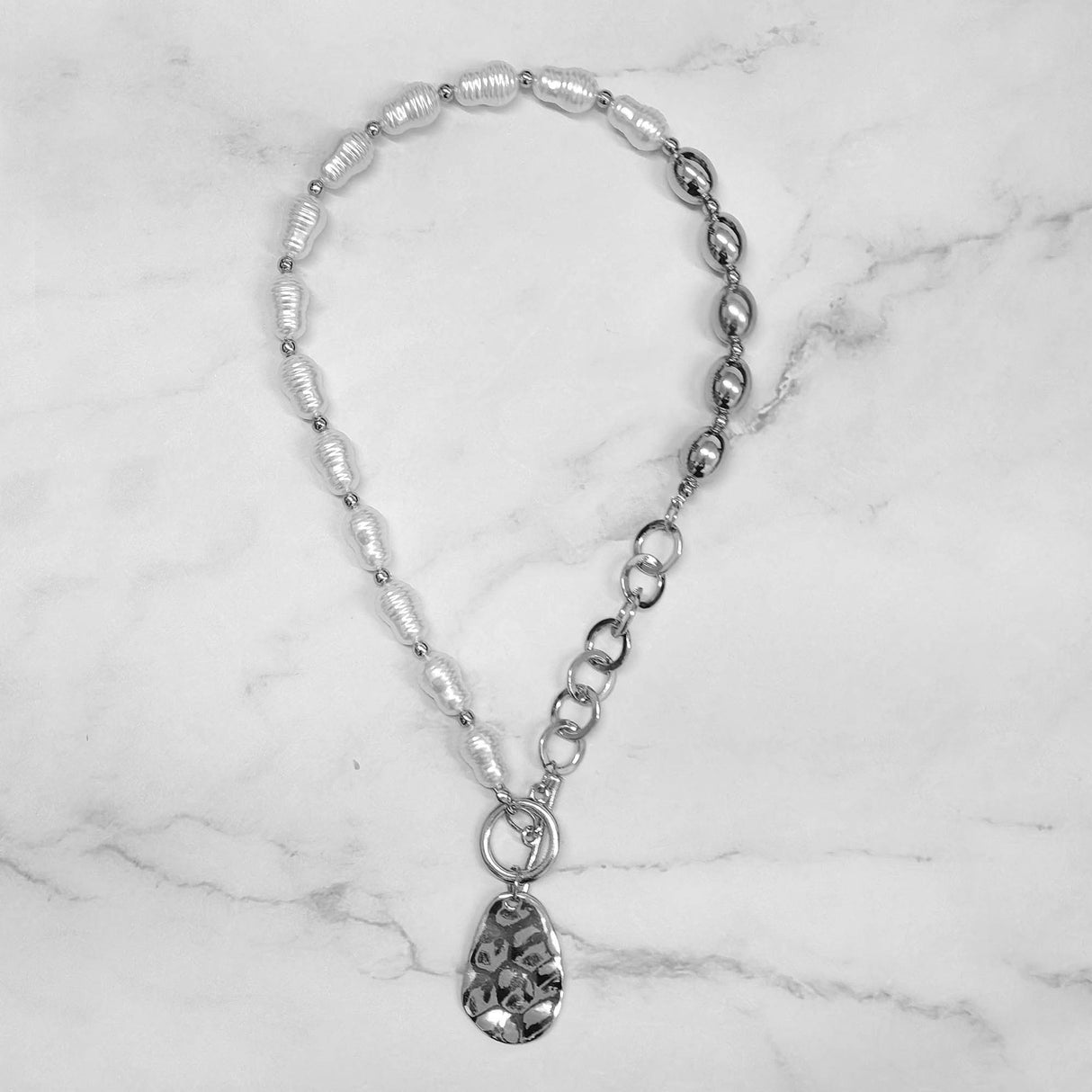 Pearl Cocoon Shape Beaded Necklace