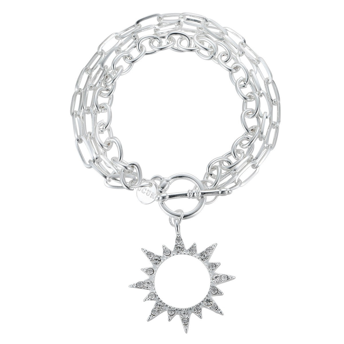 Sliver Stainless Steel Chain Bracelet Classic Sun Flower Bracelet YT22908SLR