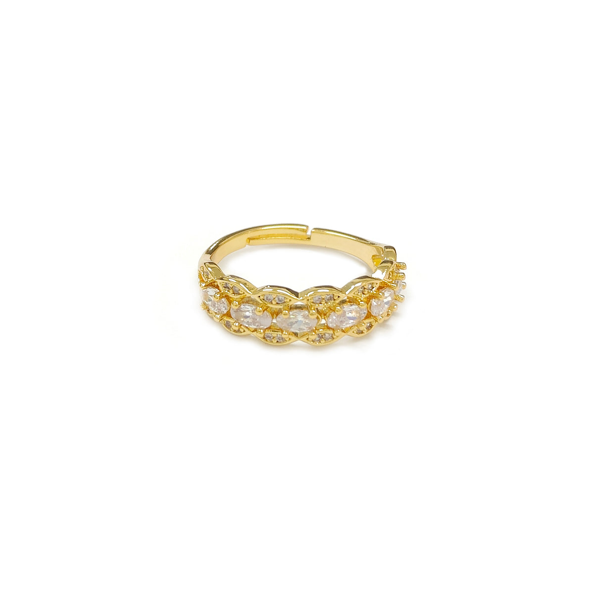 Adjustable Teardrop Gem Stone Golden Ring JYV13006YGD