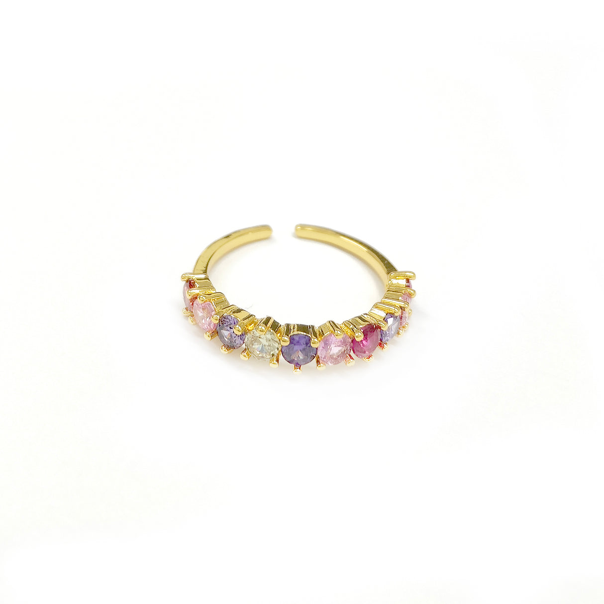 Adjustable Colourful Gemstones Golden Ring JYV13024YGD