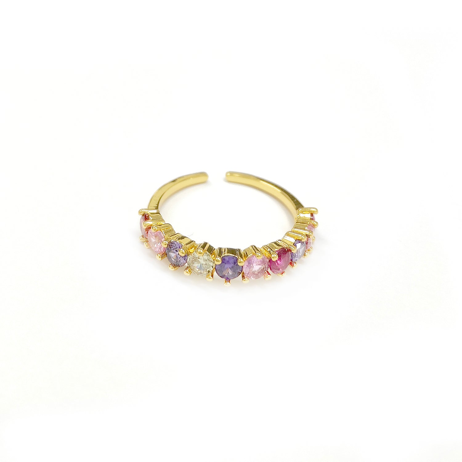 Adjustable Colourful Gemstones Golden Ring JYV13024YGD