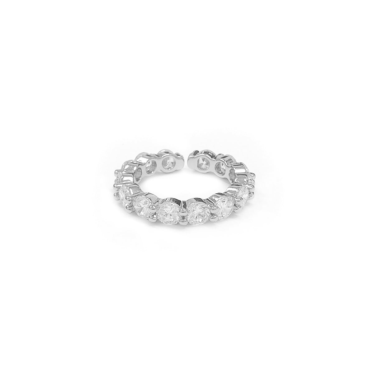 Adjustable Diamante Gemstone Silvery Ring JYV13029SLR