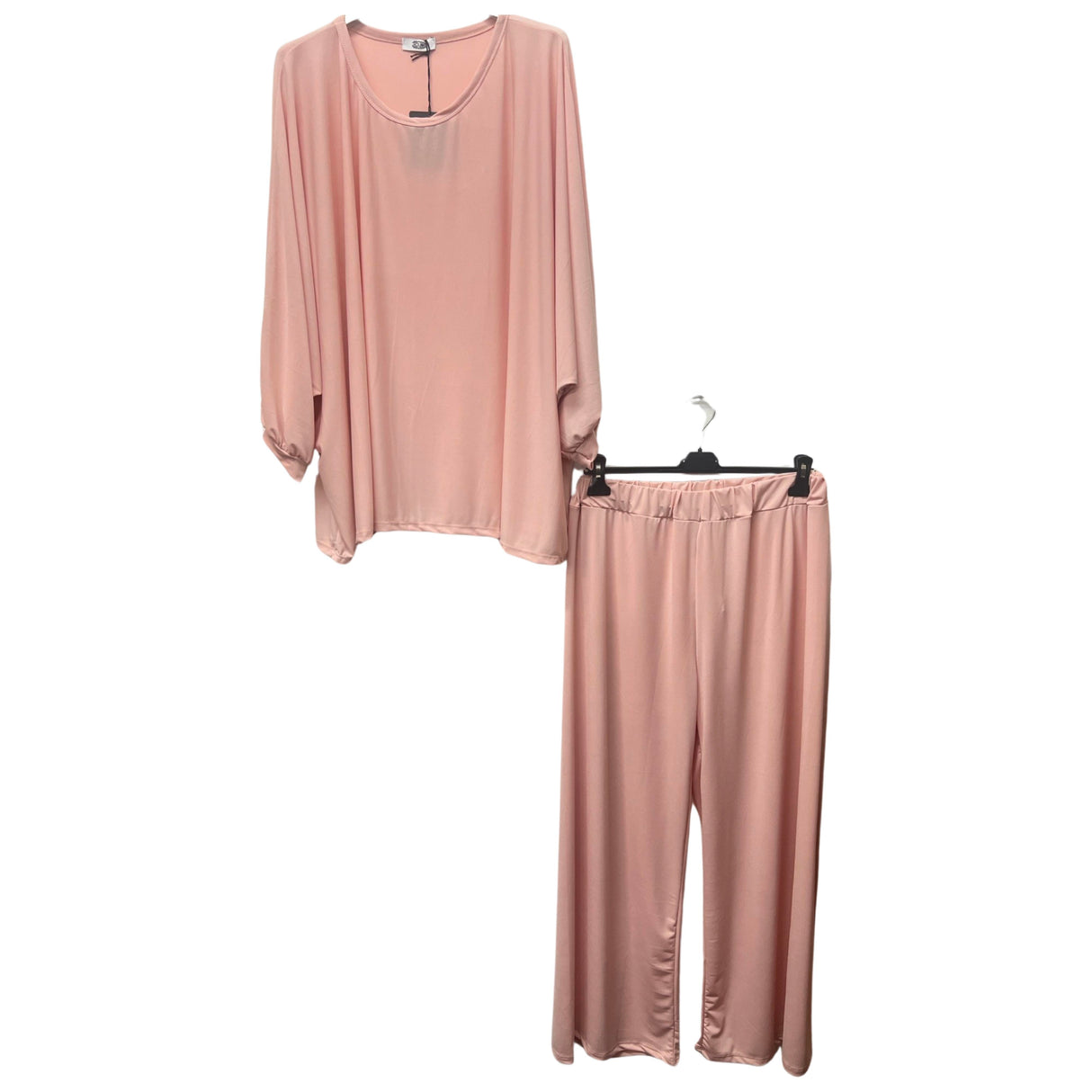 NEW SPRING CO-ORD SET COCOON SHAPE TOP & HIGH WAIST WIDE LEG PANTS ONE SIZE FITS ALL UK SIZE 10-24