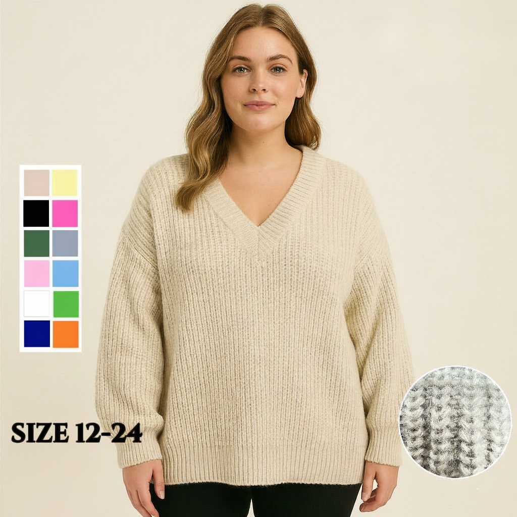 Cozy Fluffy Soft Knit Jumper UK Size 12–24