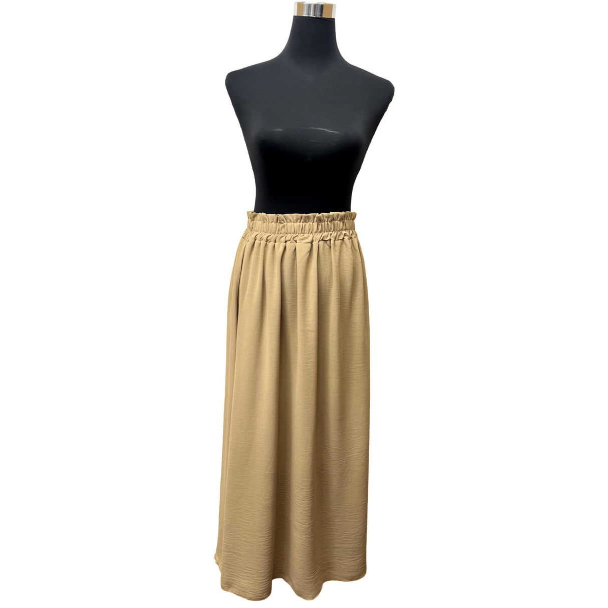 MAXI SKIRT ANTI-ROLLING MID RUFFLE WAISTED SUPER SWING MINIMALIST