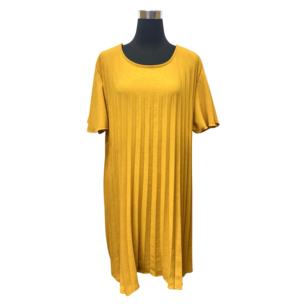 PLEATED MIDI DRESS SUPER FLOWING WITH FLUTTER SLEEVES PERFECT LENGTH FOR SUMMER