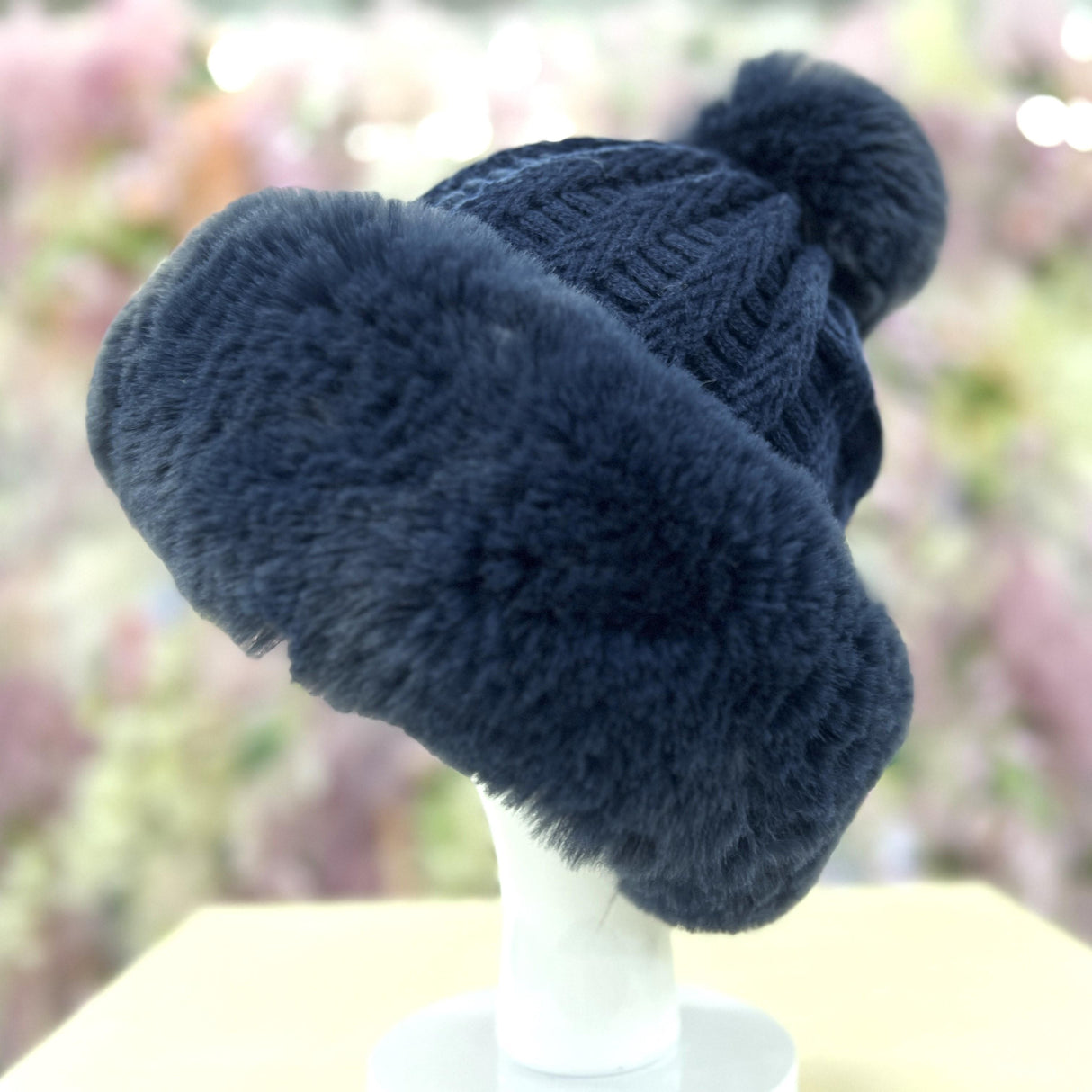 Faux Fur Winter Pom Pom Hat SUPER SOFT SUPER COZY