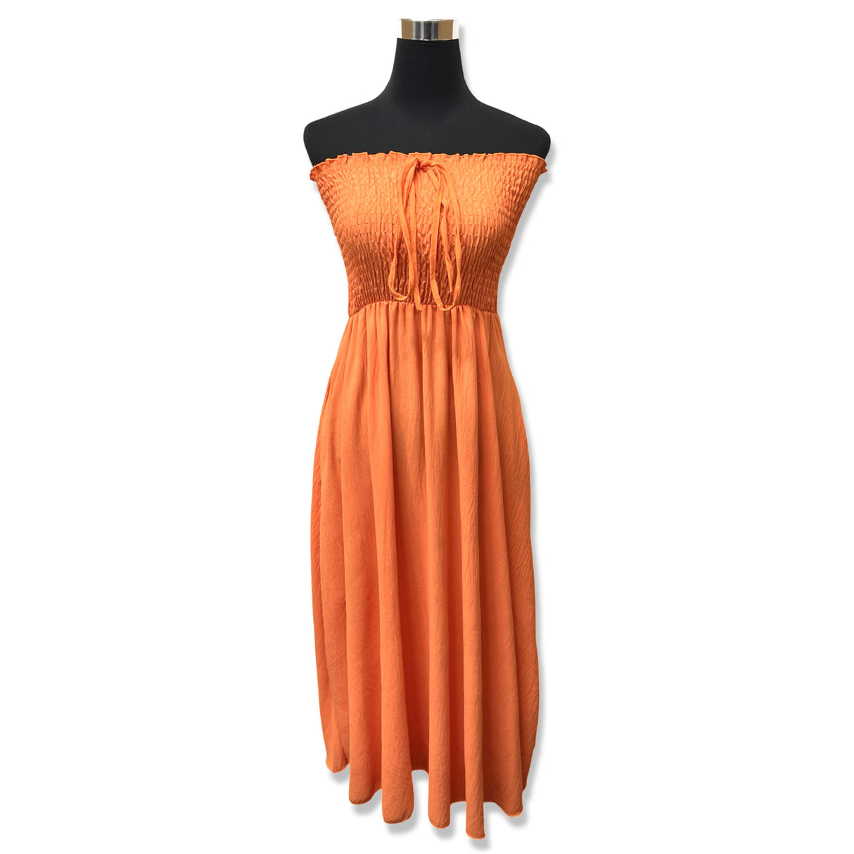 LADIES BACK TIED MAXI DRESS SMOCK SUPER STRETCHY