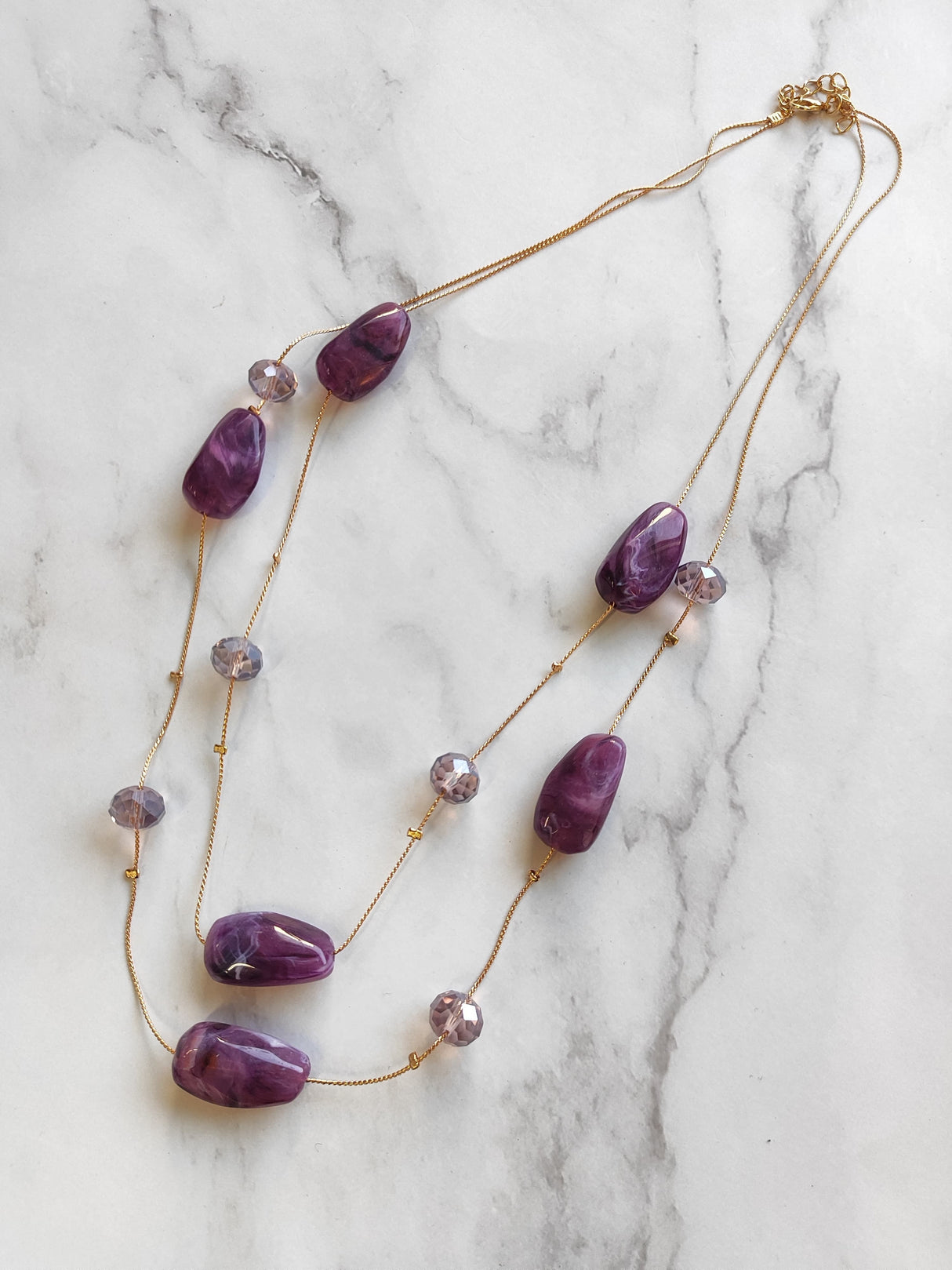 Double-Layer Statement Beaded Necklace